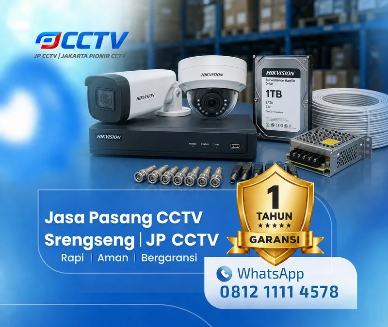 Proses kamera CCTV Hikvision bersama teknisi JP CCTV di Srengseng