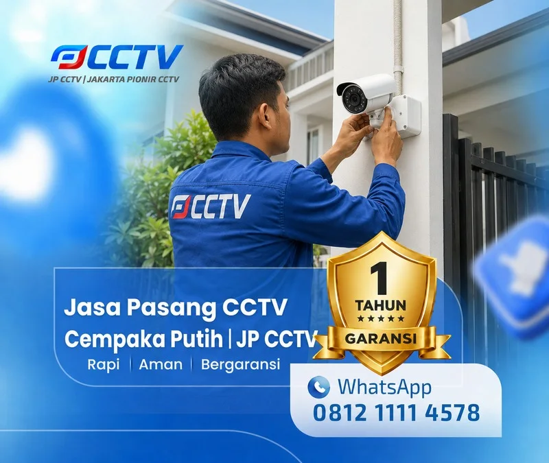 Pekerjaan pemasangan CCTV oleh teknisi JP CCTV di Cempaka Putih