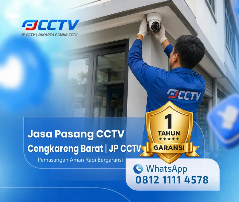 Teknisi JP CCTV menangani pemasangan CCTV di Cengkareng Barat