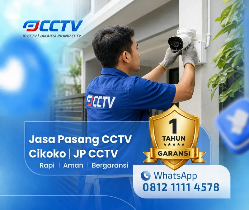 Pekerjaan pemasangan CCTV oleh teknisi JP CCTV di Cikoko
