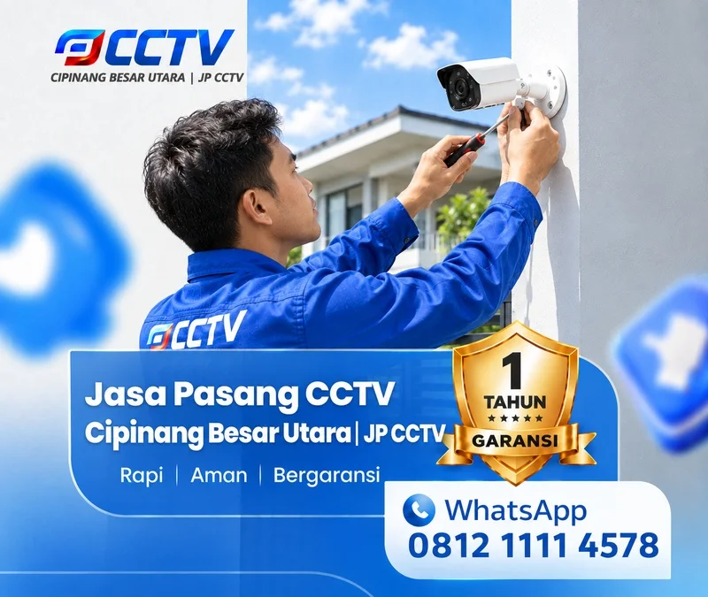 Proses pemasangan CCTV bersama teknisi JP CCTV di Cipinang Besar Utara