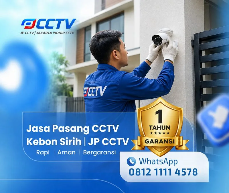 Proses teknisi CCTV bersama teknisi JP CCTV di Kebon Sirih