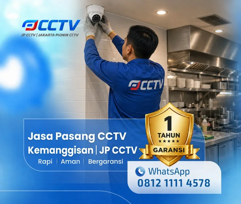 Tim JP CCTV menangani teknisi CCTV di Kemanggisan