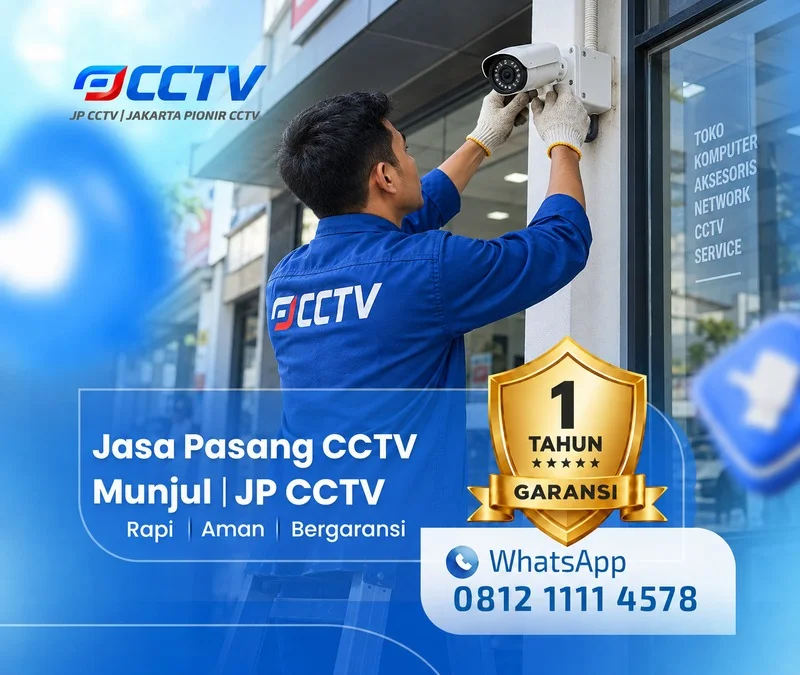 Tim JP CCTV menangani teknisi CCTV di Munjul