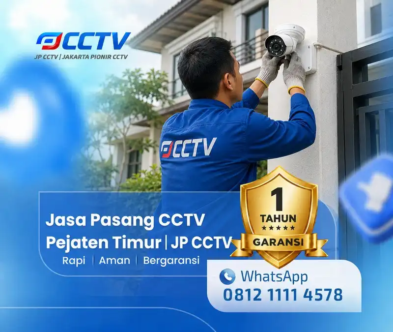 Tim JP CCTV menangani teknisi CCTV di Pejaten Timur