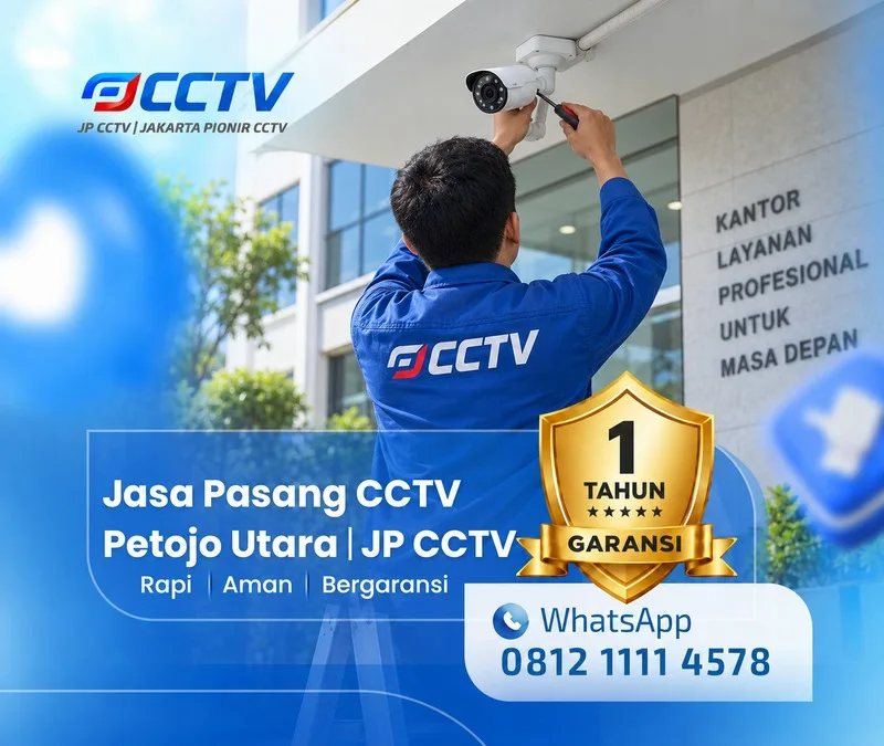 Tim JP CCTV menangani teknisi CCTV di Petojo Utara