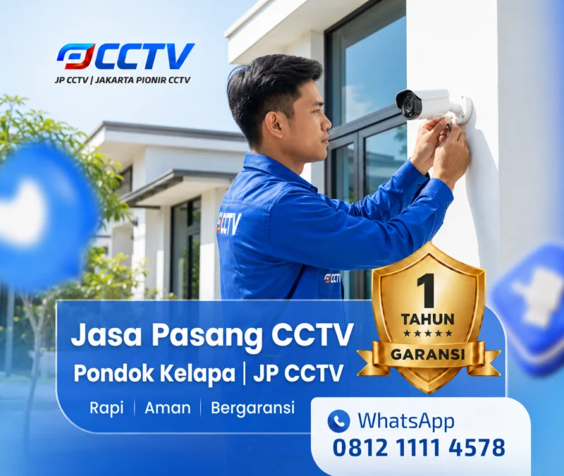 Tim JP CCTV menangani pemasangan CCTV di Pondok Kelapa