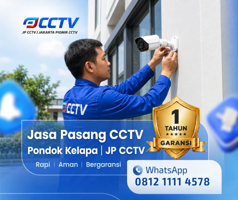 Proses pemasangan CCTV bersama teknisi JP CCTV di Pondok Kelapa
