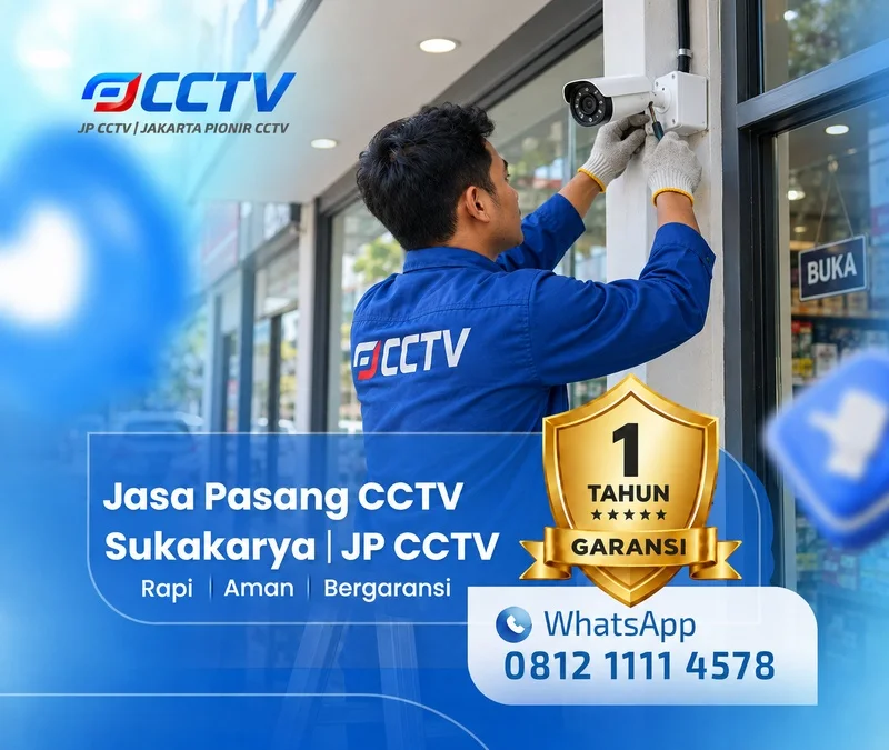 Proses teknisi CCTV bersama teknisi JP CCTV di Sukakarya