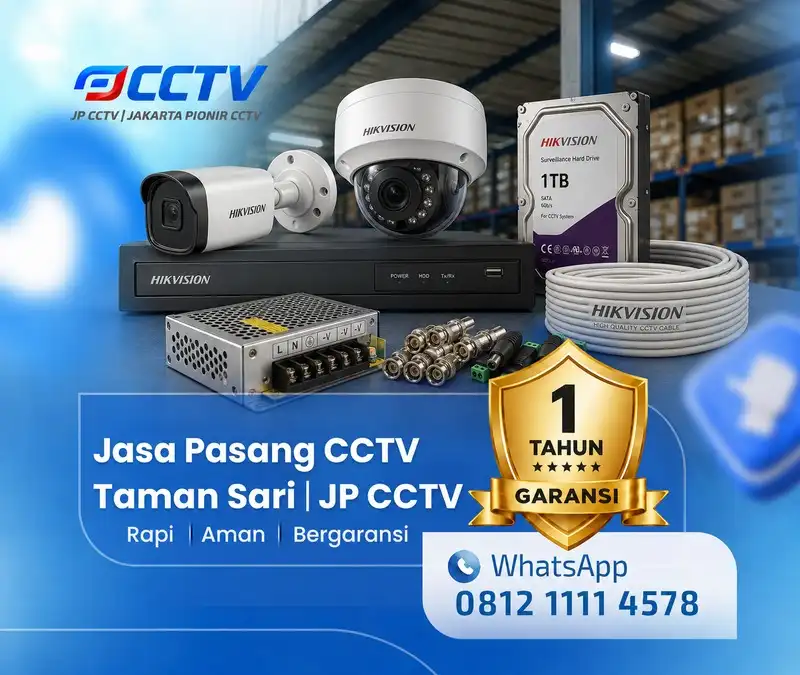 Pemasangan dan pengaturan kamera CCTV Hikvision JP CCTV di Taman Sari