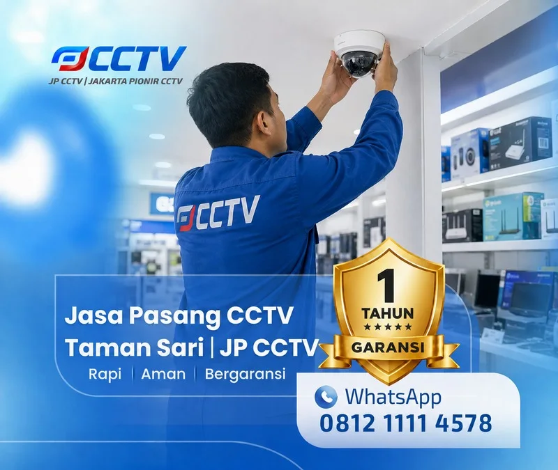Tim JP CCTV menangani teknisi CCTV di Taman Sari