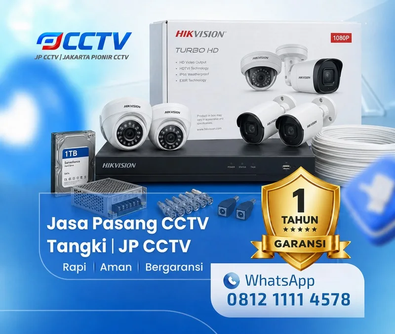 Pekerjaan kamera CCTV Hikvision JP CCTV di Tangki
