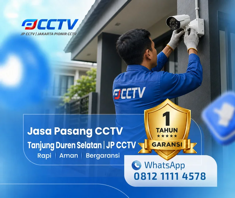 Proses teknisi CCTV bersama teknisi JP CCTV di Tanjung Duren Selatan