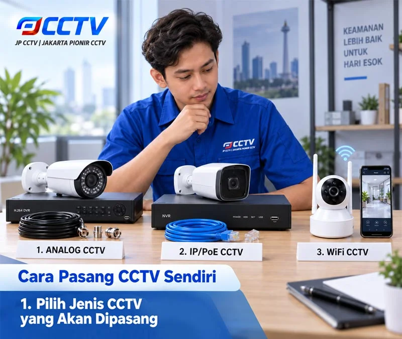 Proses pemasangan CCTV bersama teknisi JP CCTV di rumah