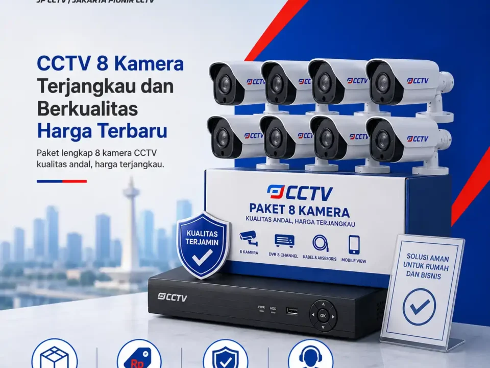 CCTV 8 Kamera Terjangkau dan Berkualitas Harga Terbaru dari JP CCTV dengan paket lengkap, harga terjangkau, dan layanan profesional