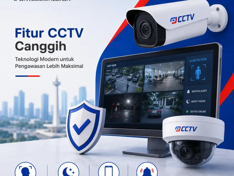 Fitur CCTV Canggih JP CCTV dengan AI detection, night vision, akses mobile, dan peringatan cepat untuk pengawasan modern