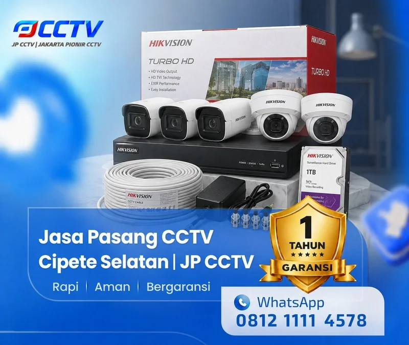 Pemasangan dan pengaturan kamera CCTV Hikvision JP CCTV di Cipete Selatan