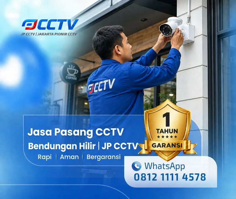 Tim JP CCTV menangani teknisi CCTV di Bendungan Hilir