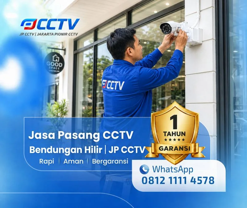 Pemasangan dan pengaturan teknisi CCTV JP CCTV di Bendungan Hilir
