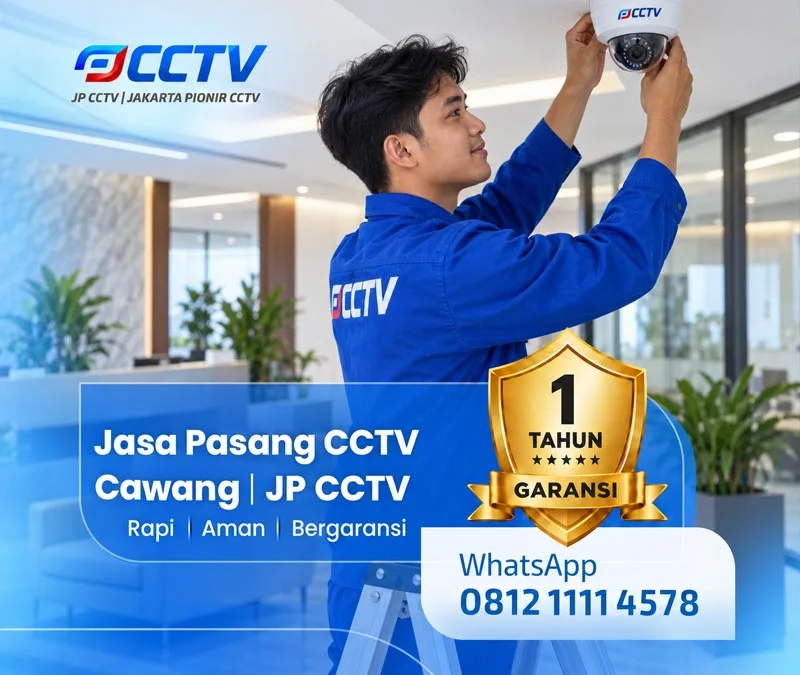 Proses pemasangan CCTV bersama teknisi JP CCTV di Cawang