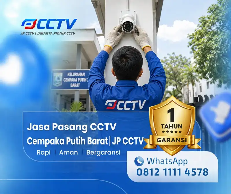Pekerjaan pemasangan CCTV oleh teknisi JP CCTV di Cempaka Putih Barat
