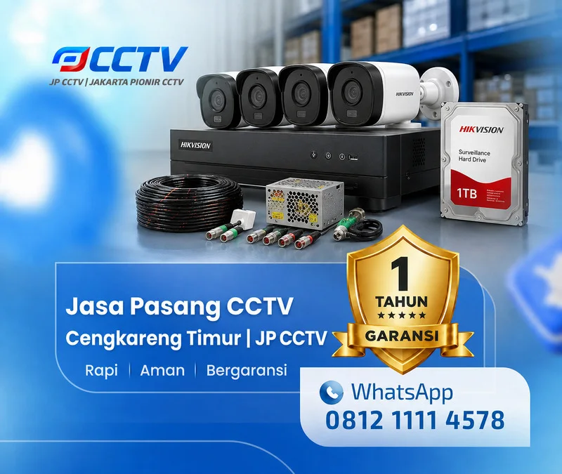 Proses kamera CCTV Hikvision bersama teknisi JP CCTV di Cengkareng Timur