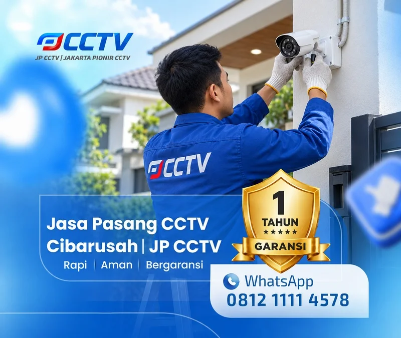 Proses teknisi CCTV bersama teknisi JP CCTV di Cibarusah