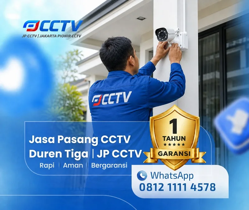 Tim JP CCTV menangani teknisi CCTV di Duren Tiga