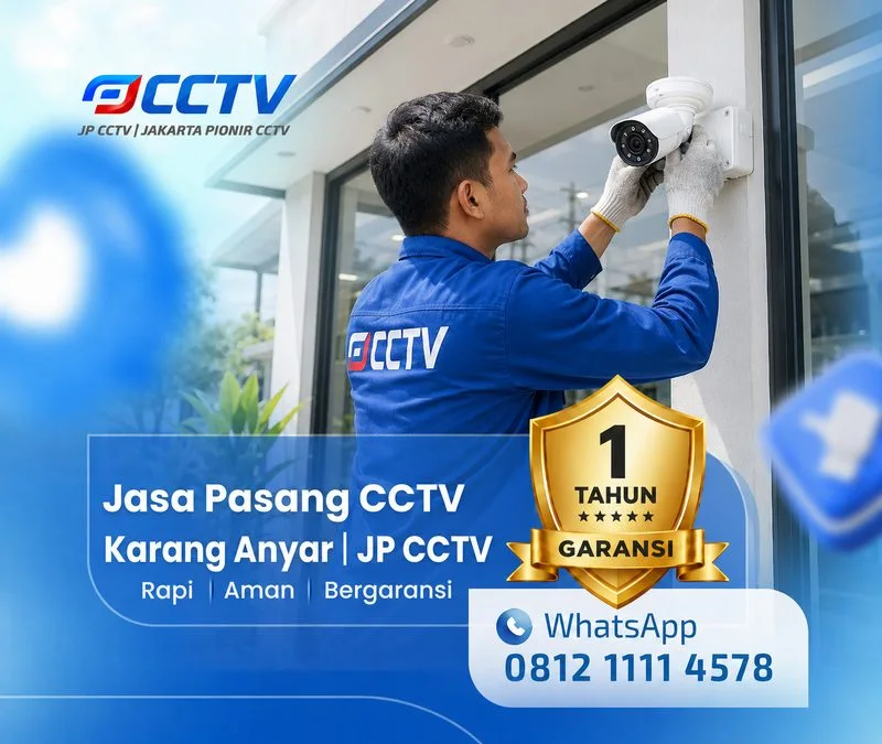 Teknisi JP CCTV memasang CCTV di Karang Anyar