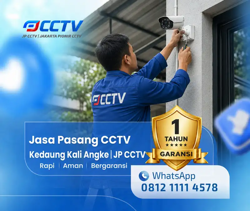 Proses teknisi CCTV bersama teknisi JP CCTV di Kedaung Kali Angke