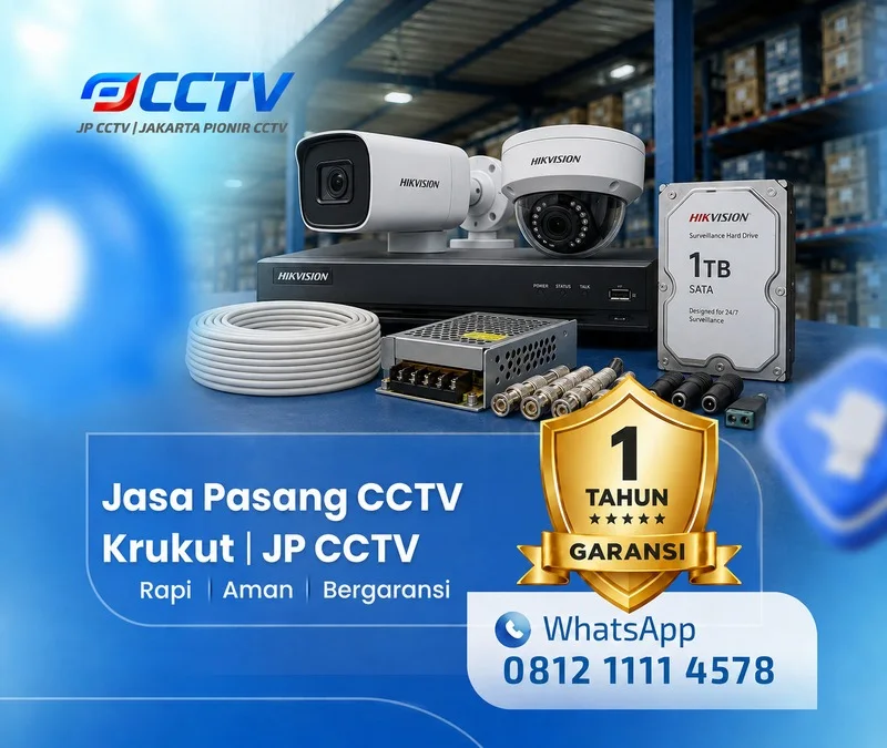 Pemasangan dan pengaturan kamera CCTV Hikvision JP CCTV di Krukut