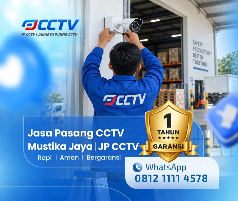 Proses teknisi CCTV bersama teknisi JP CCTV di Mustika Jaya