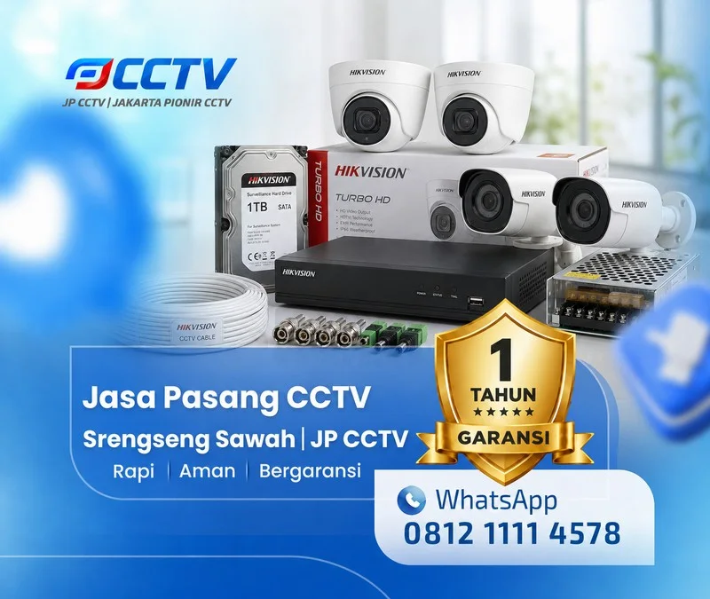 Pekerjaan kamera CCTV Hikvision JP CCTV di Srengseng Sawah