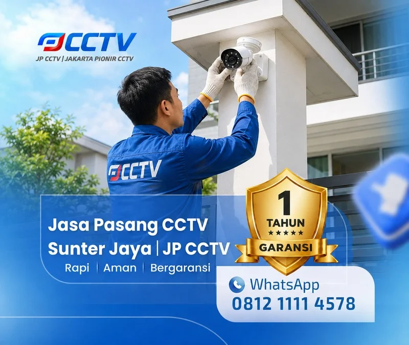 Tim JP CCTV menangani teknisi CCTV di Sunter Jaya