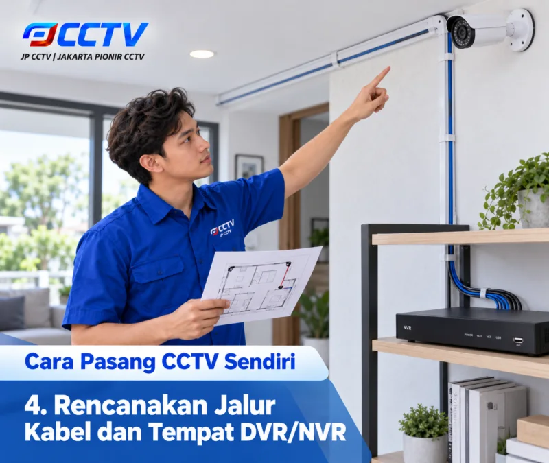 Proses pemasangan CCTV bersama teknisi JP CCTV di rumah