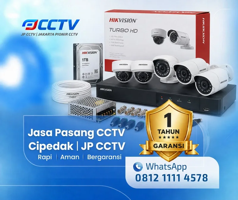 Pekerjaan kamera CCTV Hikvision JP CCTV di Cipedak
