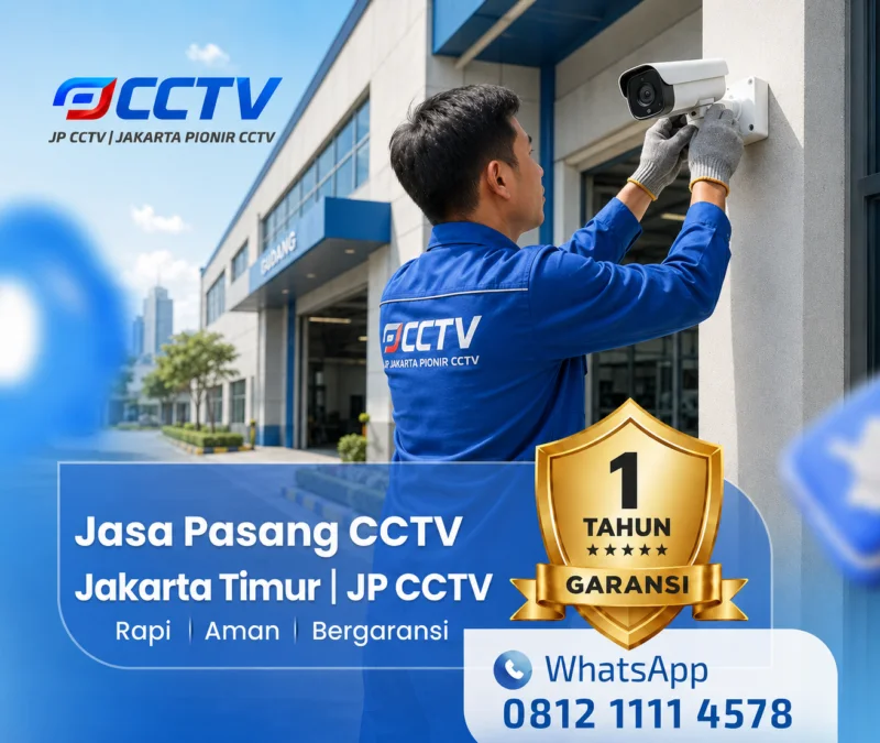 Proses pemasangan CCTV bersama teknisi JP CCTV di Jakarta Timur