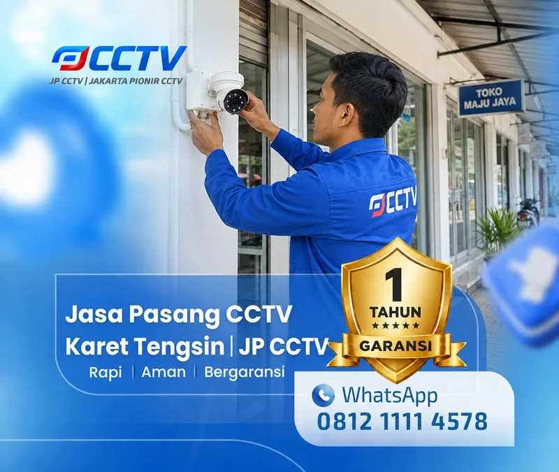 Pekerjaan pemasangan CCTV oleh teknisi JP CCTV di Karet Tengsin