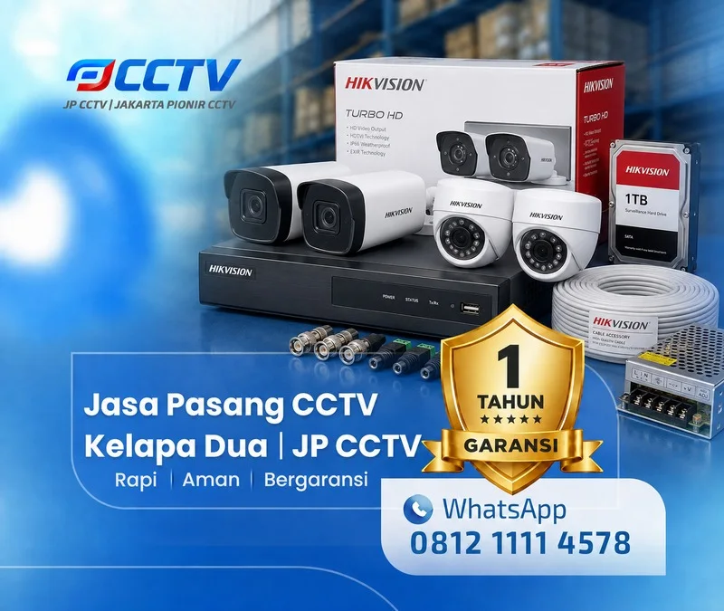 Pekerjaan kamera CCTV Hikvision JP CCTV di Kelapa Dua