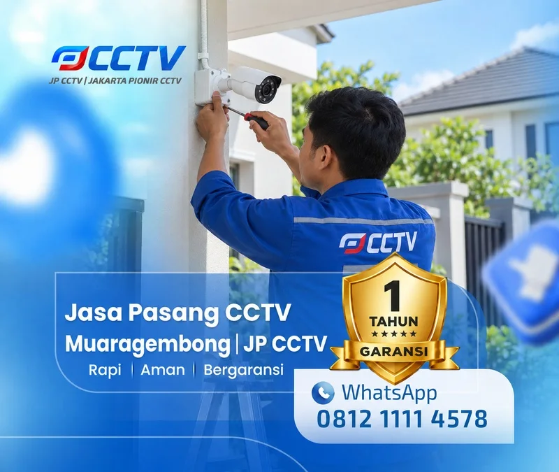 Tim JP CCTV menangani teknisi CCTV di Muaragembong