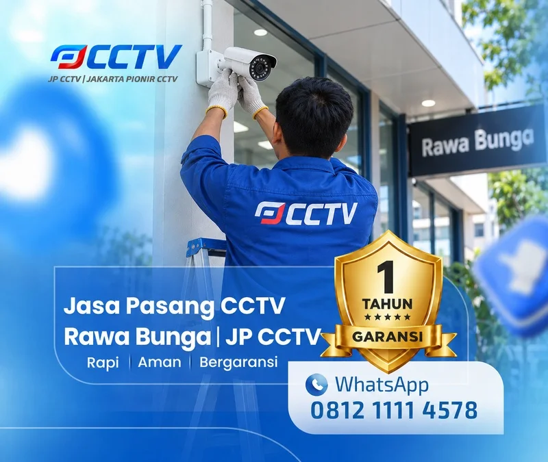 Proses teknisi CCTV bersama teknisi JP CCTV di Rawa Bunga