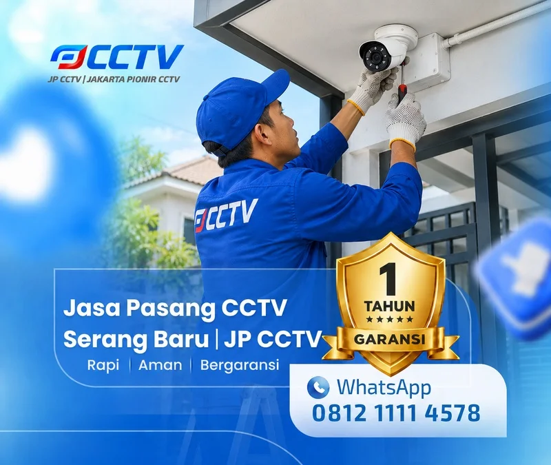 Proses teknisi CCTV bersama teknisi JP CCTV di Serang Baru