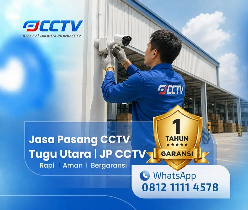 Pekerjaan pemasangan CCTV oleh teknisi JP CCTV di Tugu Utara