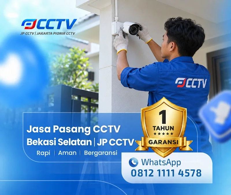 Proses teknisi CCTV bersama teknisi JP CCTV di Bekasi Selatan