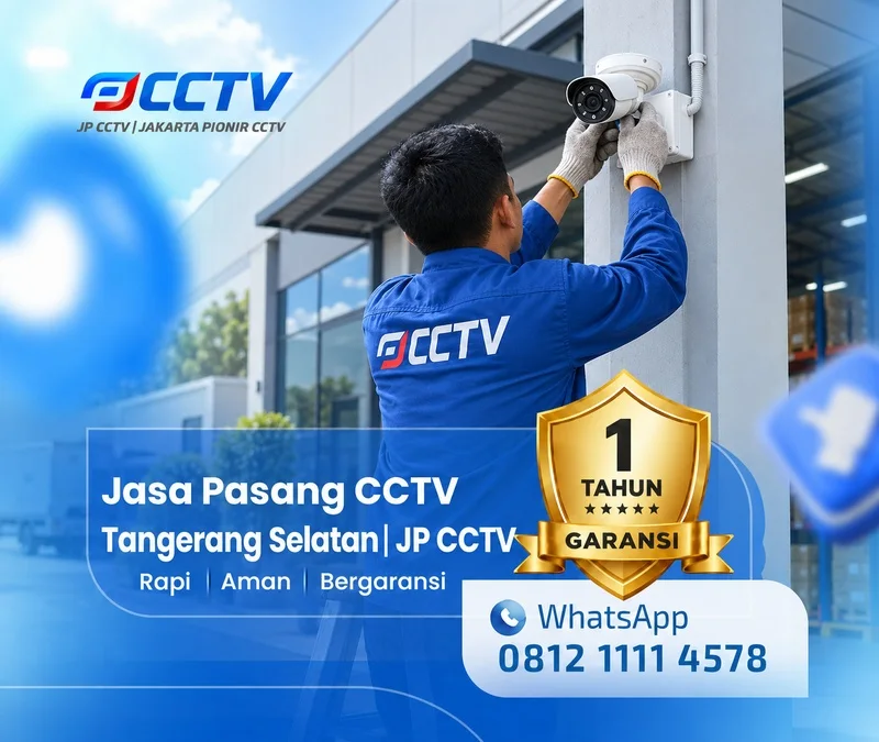 Proses teknisi CCTV bersama teknisi JP CCTV di Tangerang Selatan